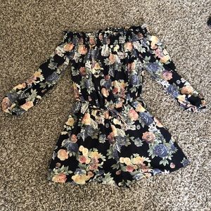 Off the shoulder floral romper